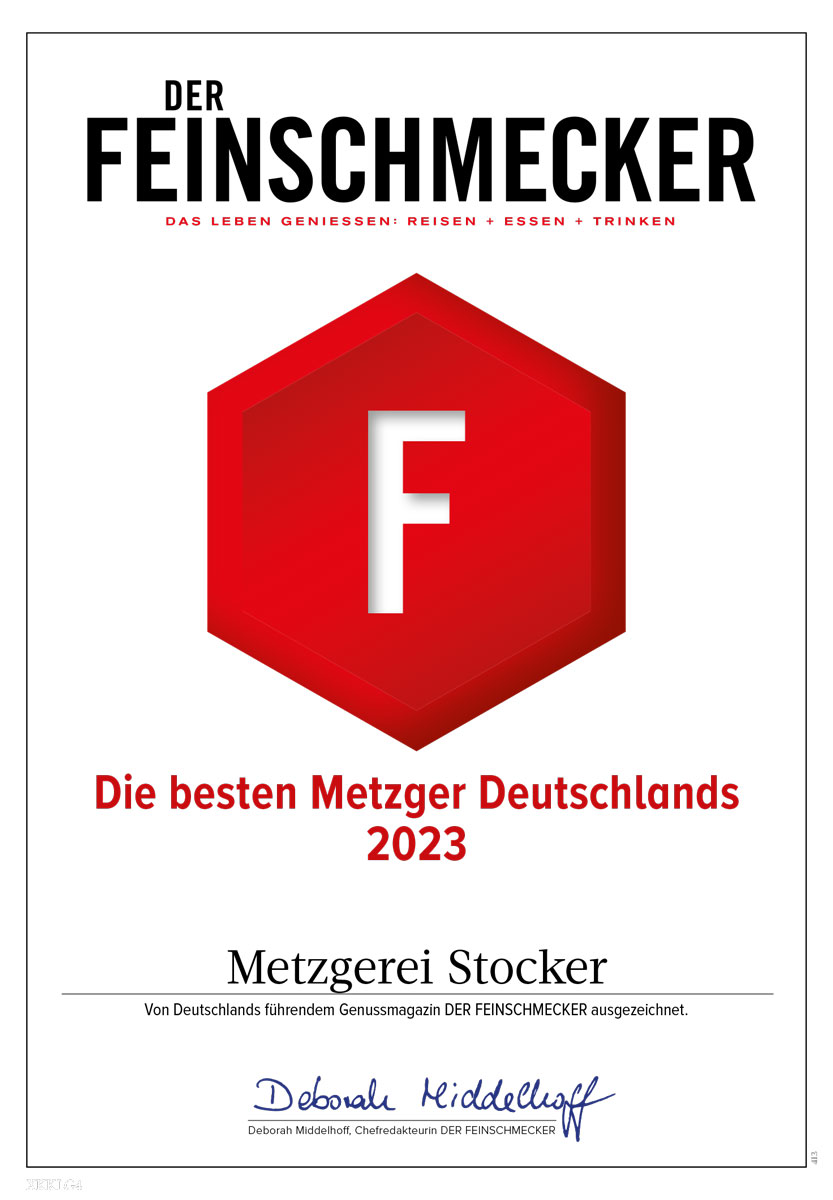 Die besten Metzger 2023 - Der Feinschmecker - Auszeichnung